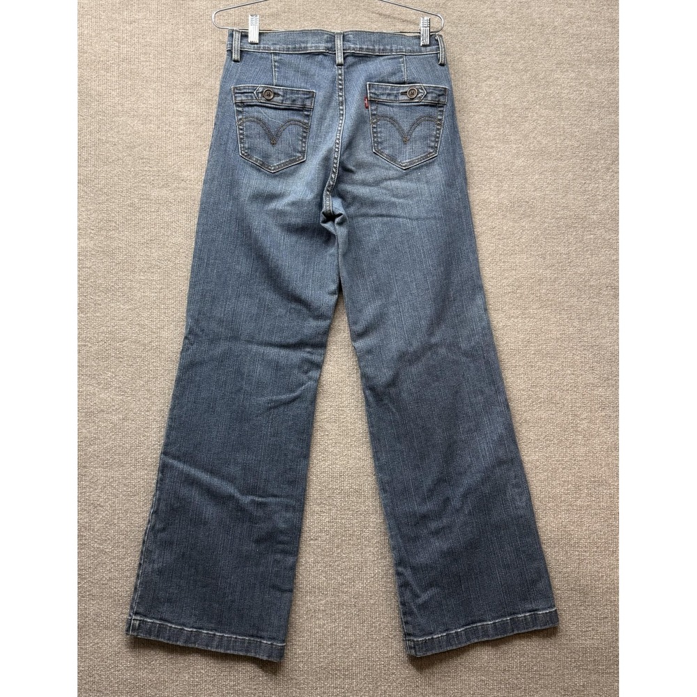 Levis Jeans Womens 8 Blue Medium Wash Wide Leg Perfectly Slimming Denim 80s - Picture 2 of 10